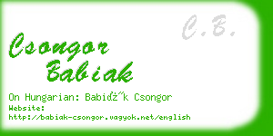 csongor babiak business card